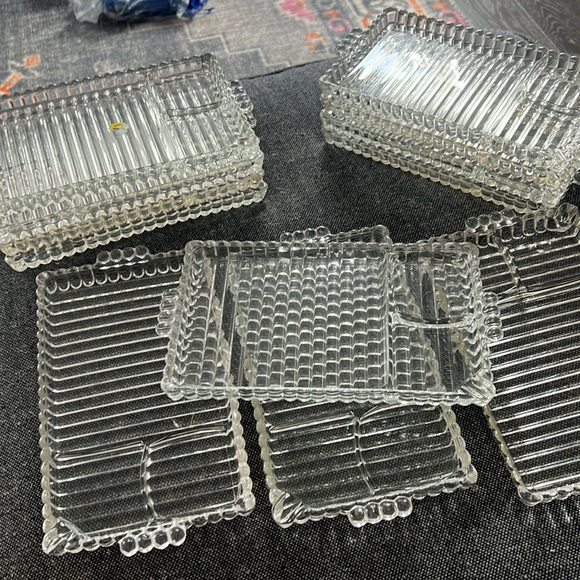 Vintage Hazel Atlas Ball and Rib- set 4 plates - Picture 1 of 3